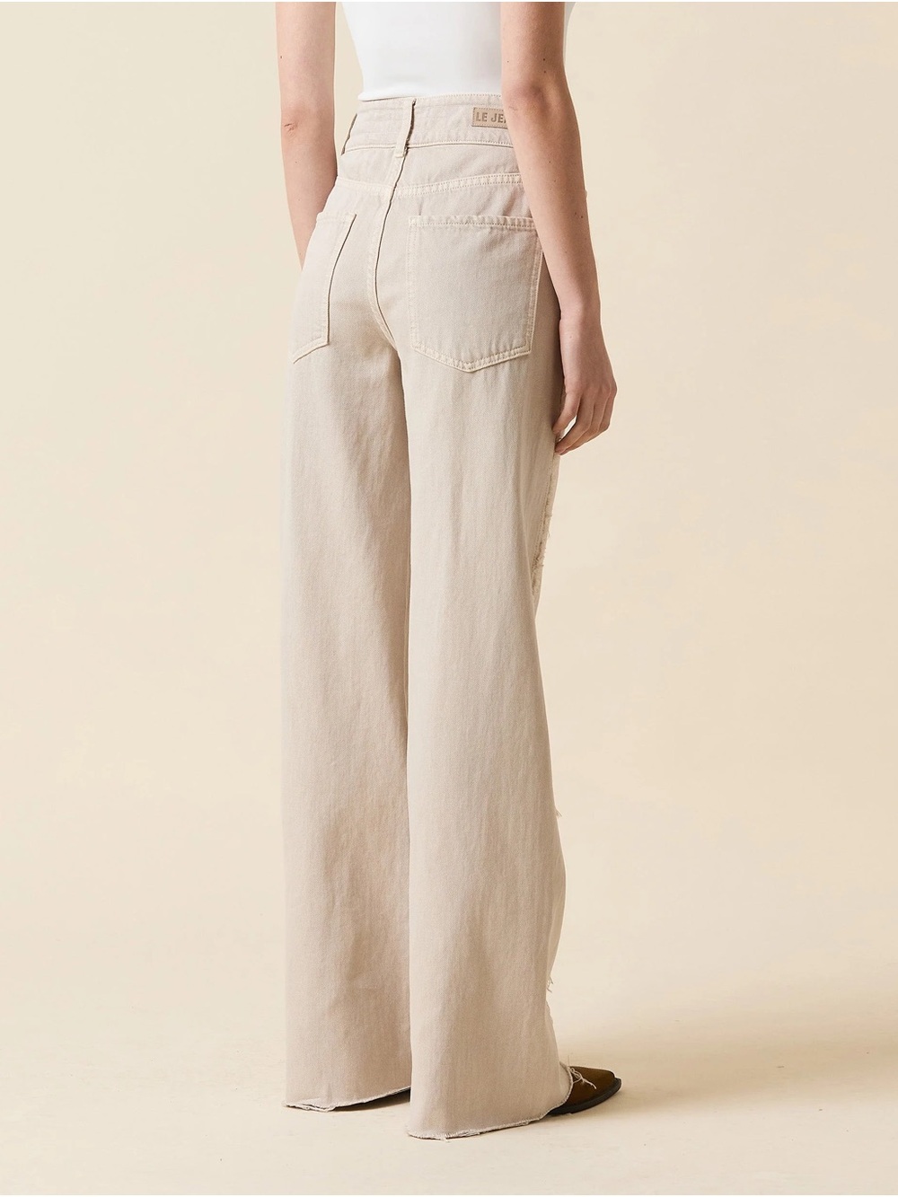 Le Jean Libra Embroidered Wide Leg Jean